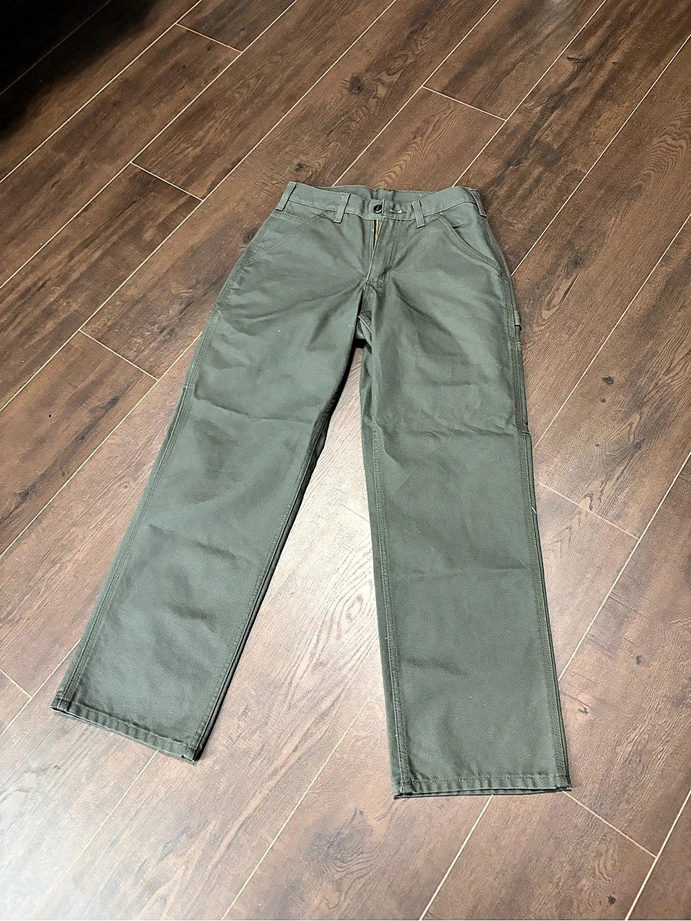 Carhartt Rugged Flex Canvas Work Pant Men's Green Cargo Pants Waist 28 x 30